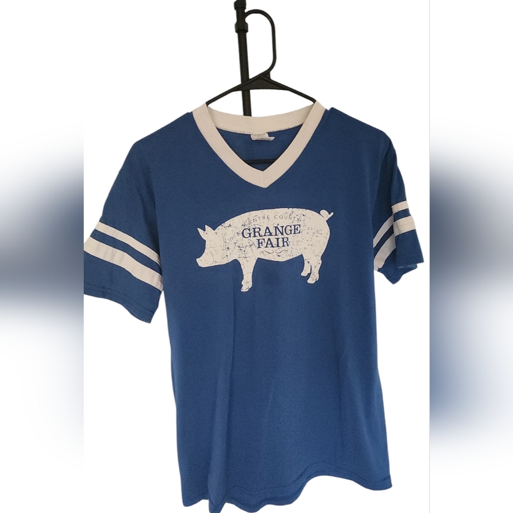 Vintage Grange Fair PA V neck Ringer T